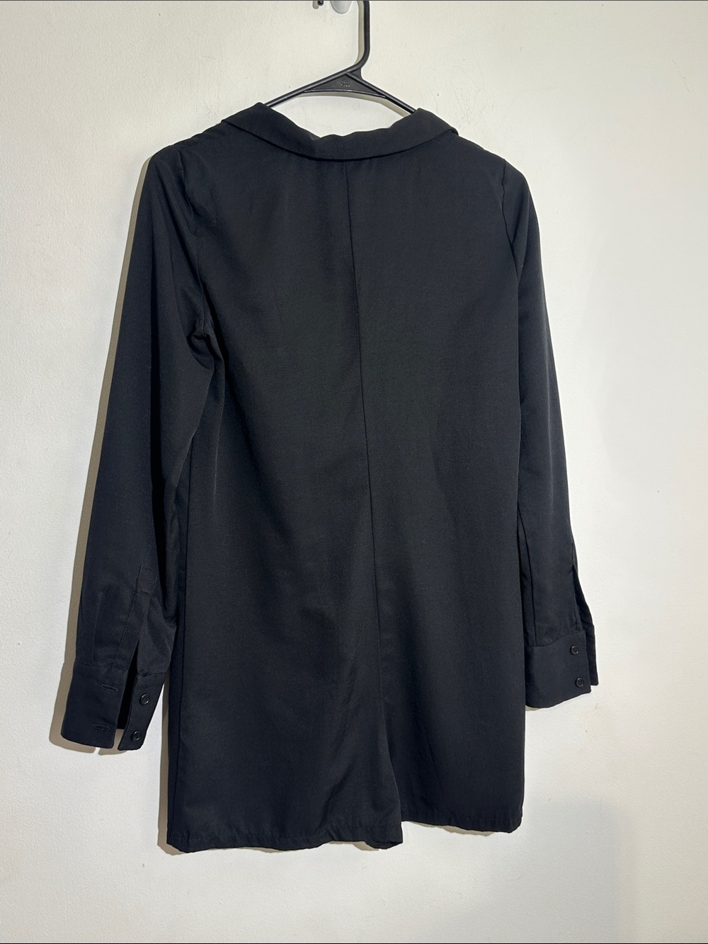 Women's Black Longline Blazer - Tailored Minimalist Jacket